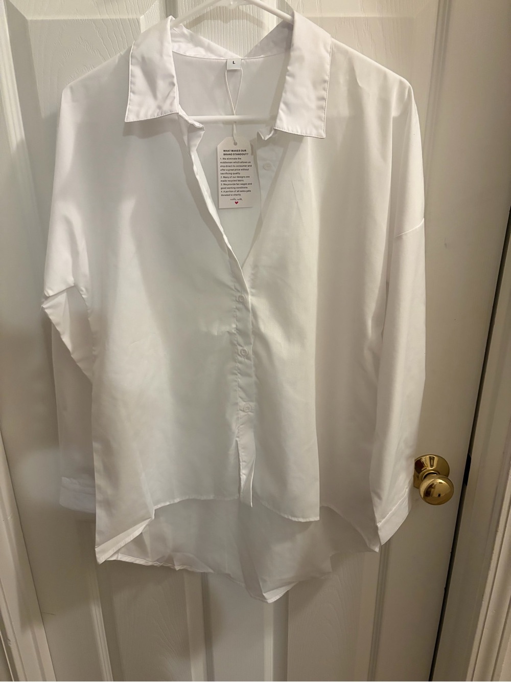 Women's White Button-Down Relaxed Shirt